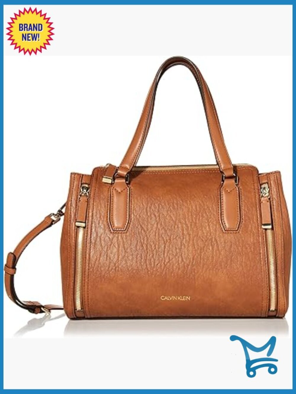 Vegan Leather Satchel with Adjustable Crossbody Strap and Multiple Pockets